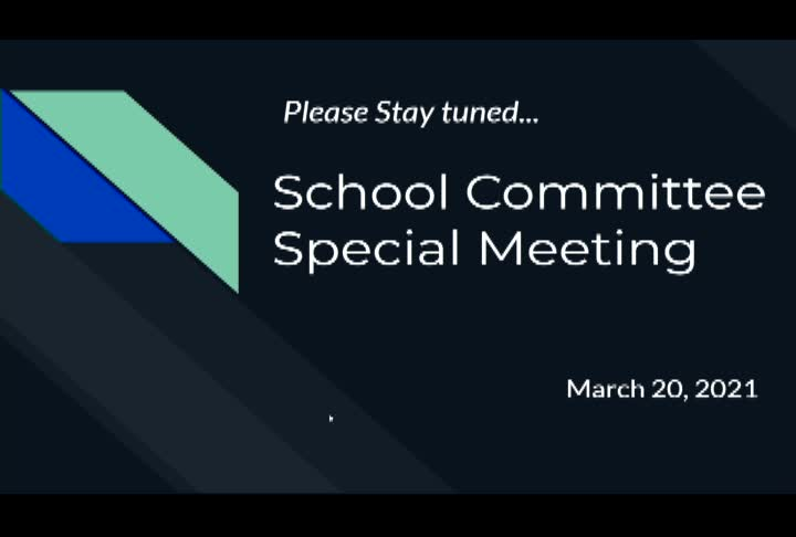 School Committee Special Meeting 3/20/21